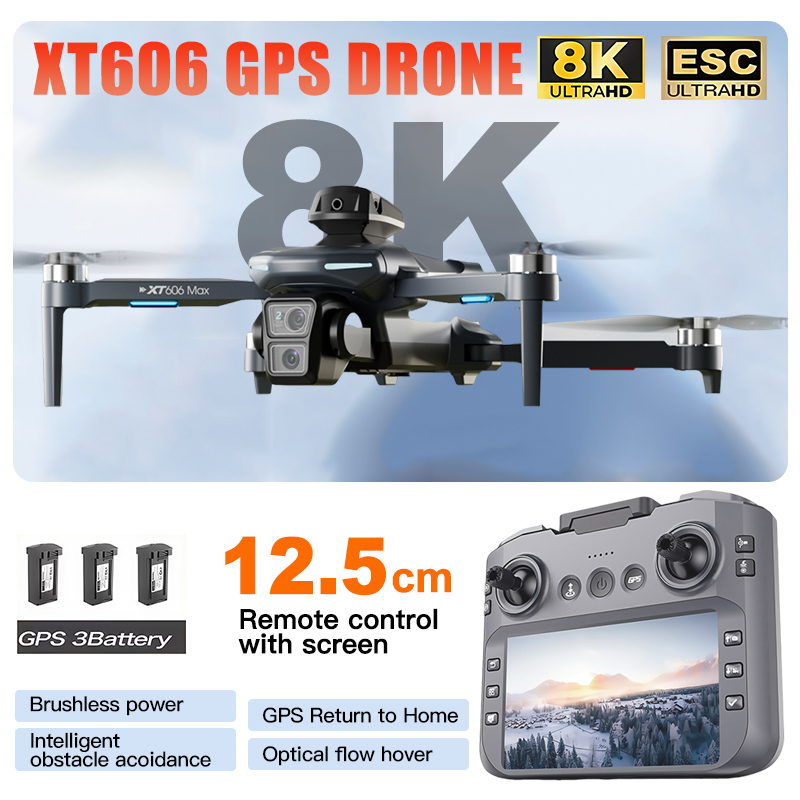 Drone Surveying - โดรน XT606 MAX 3 แบตเตอรี่ กล้อง
