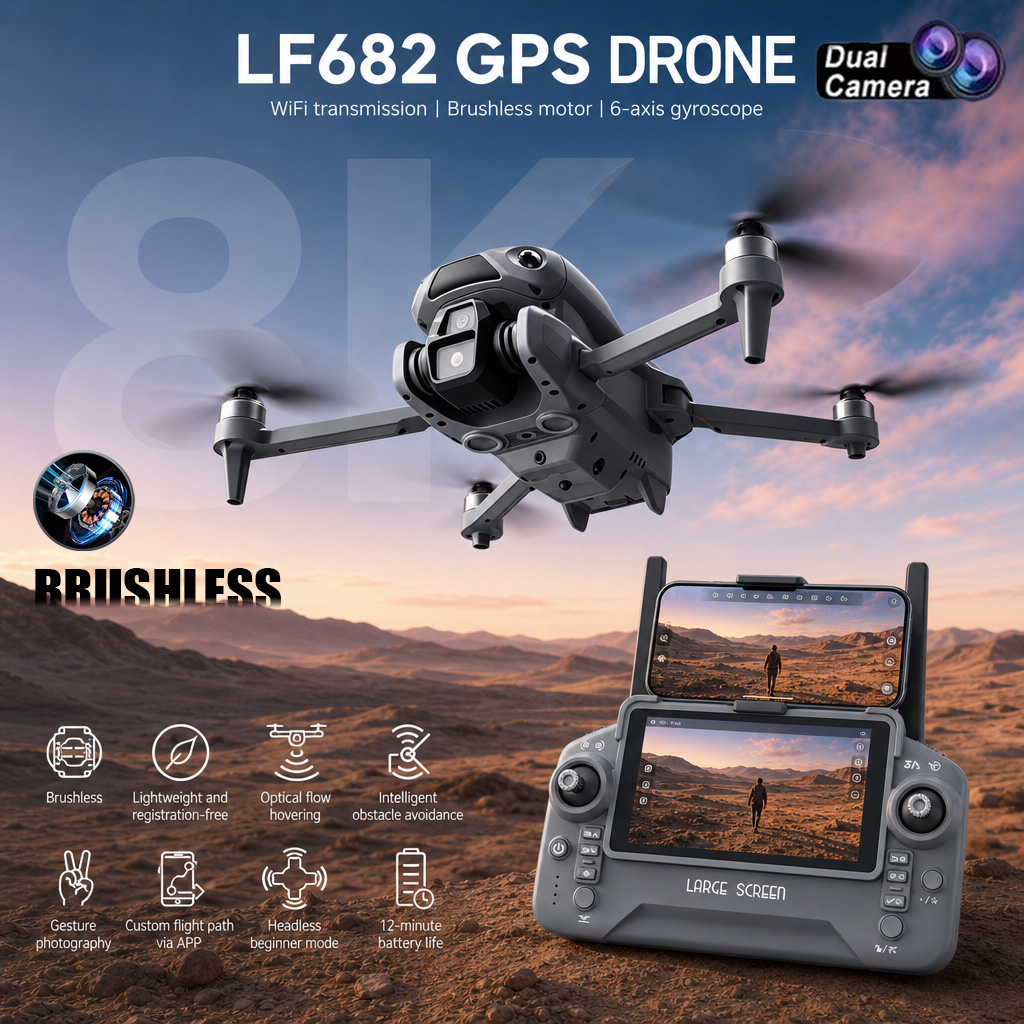 Drone Photogrammetry - โดรนรุ่นใหม่ LF682 กล้องคู่ 8K FPV ระดับมืออาชีพ