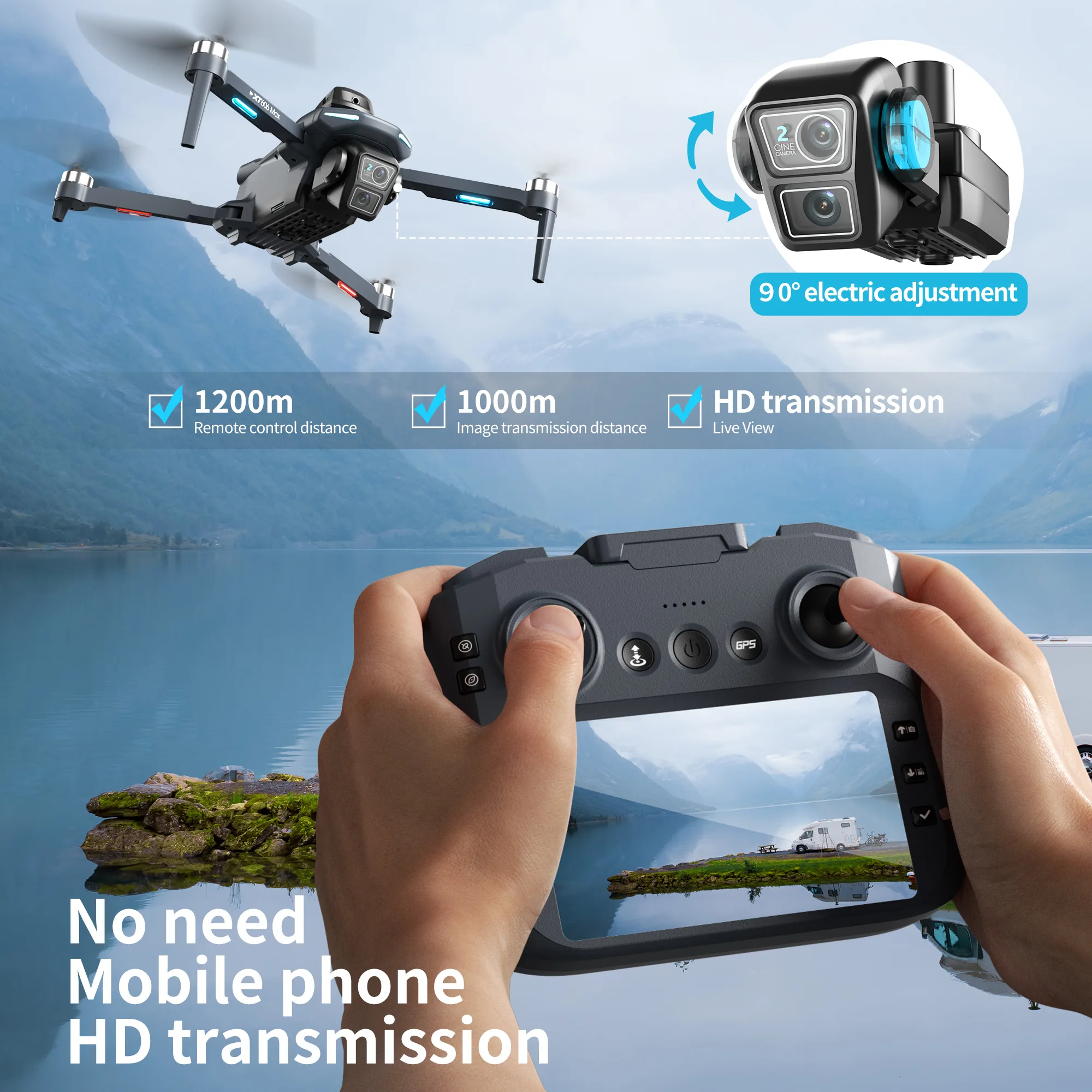 โดรน XT606 MAX GPS รุ่นดั้งเดิ - Drone Photogrammetry บทวิจารณ์และราคา